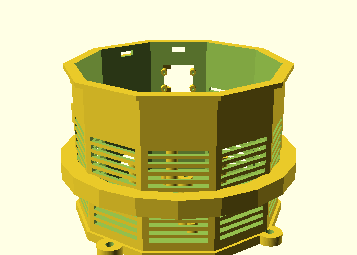 Argus v3 camera facet, engineering render detail — camera aperture and louvered vent panels